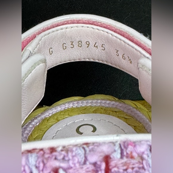 Authentic Chanel Pink Tweed Dad Sandals size 36.5 - Picture 15 of 16
